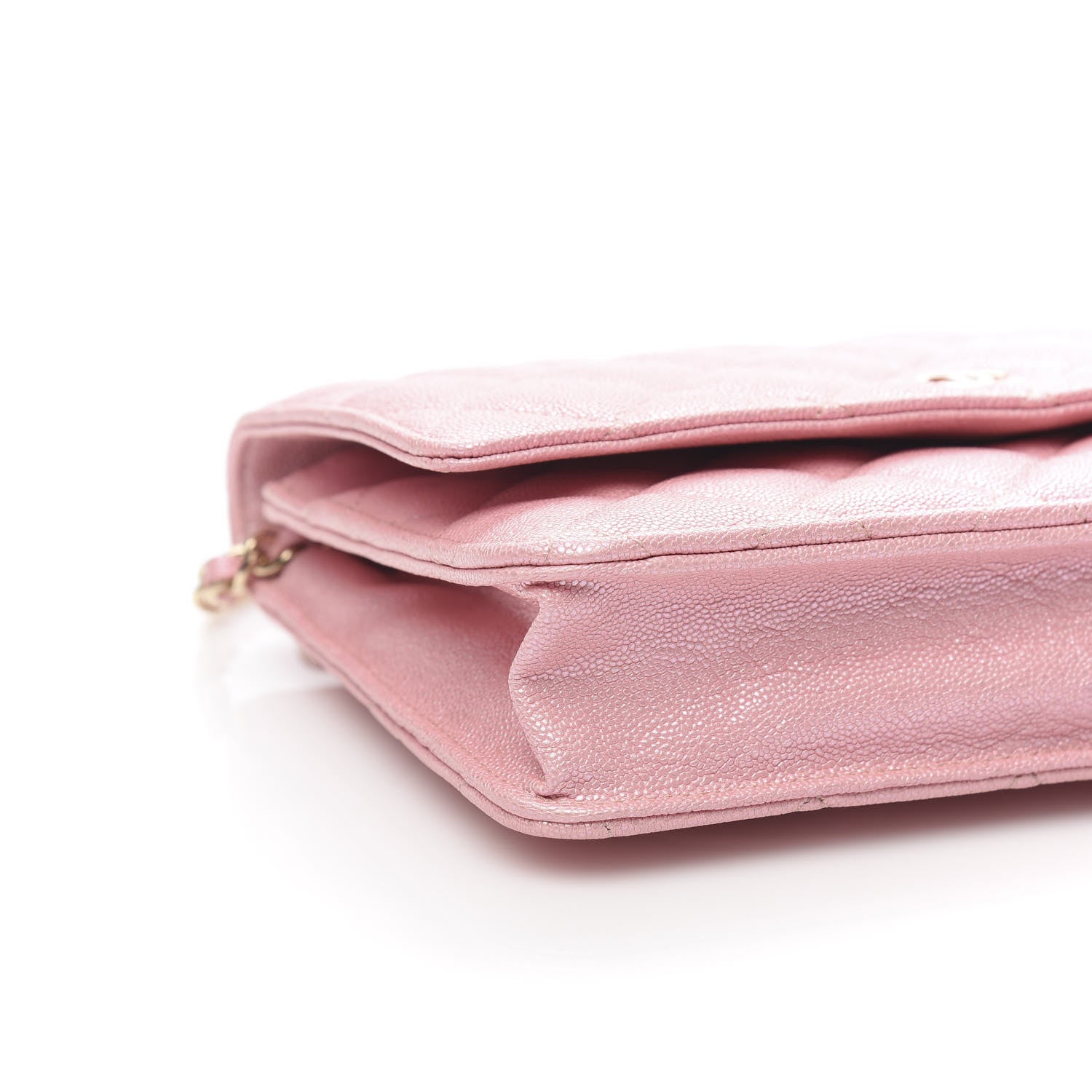 Chanel Iridescent Caviar Quilted Wallet on Chain WOC Rose Pink 9 of 12