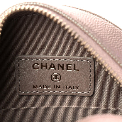 Chanel Iridescent Caviar Quilted Round Clutch With Chain Beige 5 of 9
