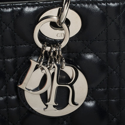 Christian Dior Lambskin Cannage Medium Lady Dior Black 8 of 9