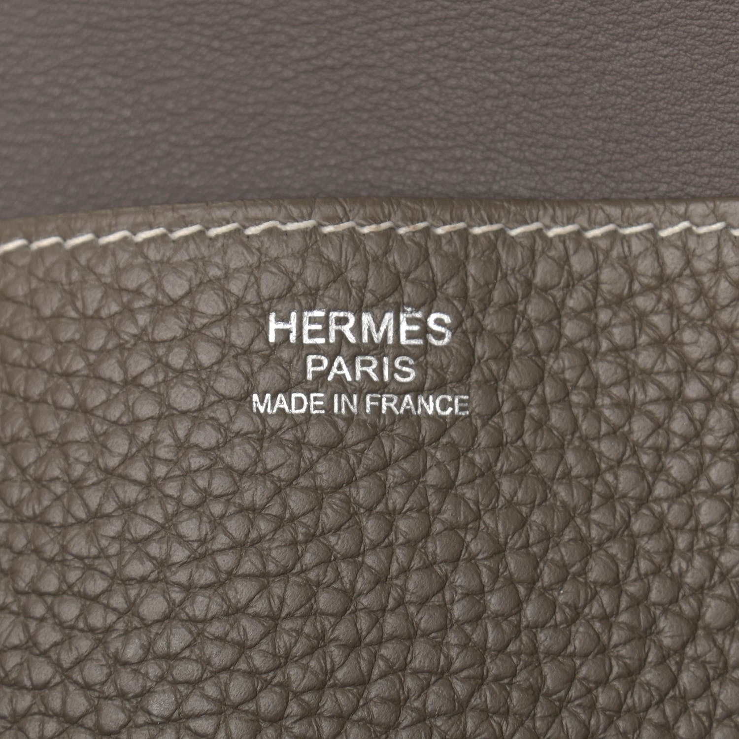 Hermes Taurillon Clemence Halzan 31 GM Etoupe 5 of 8
