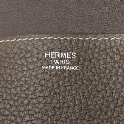 Hermes Taurillon Clemence Halzan 31 GM Etoupe 5 of 8