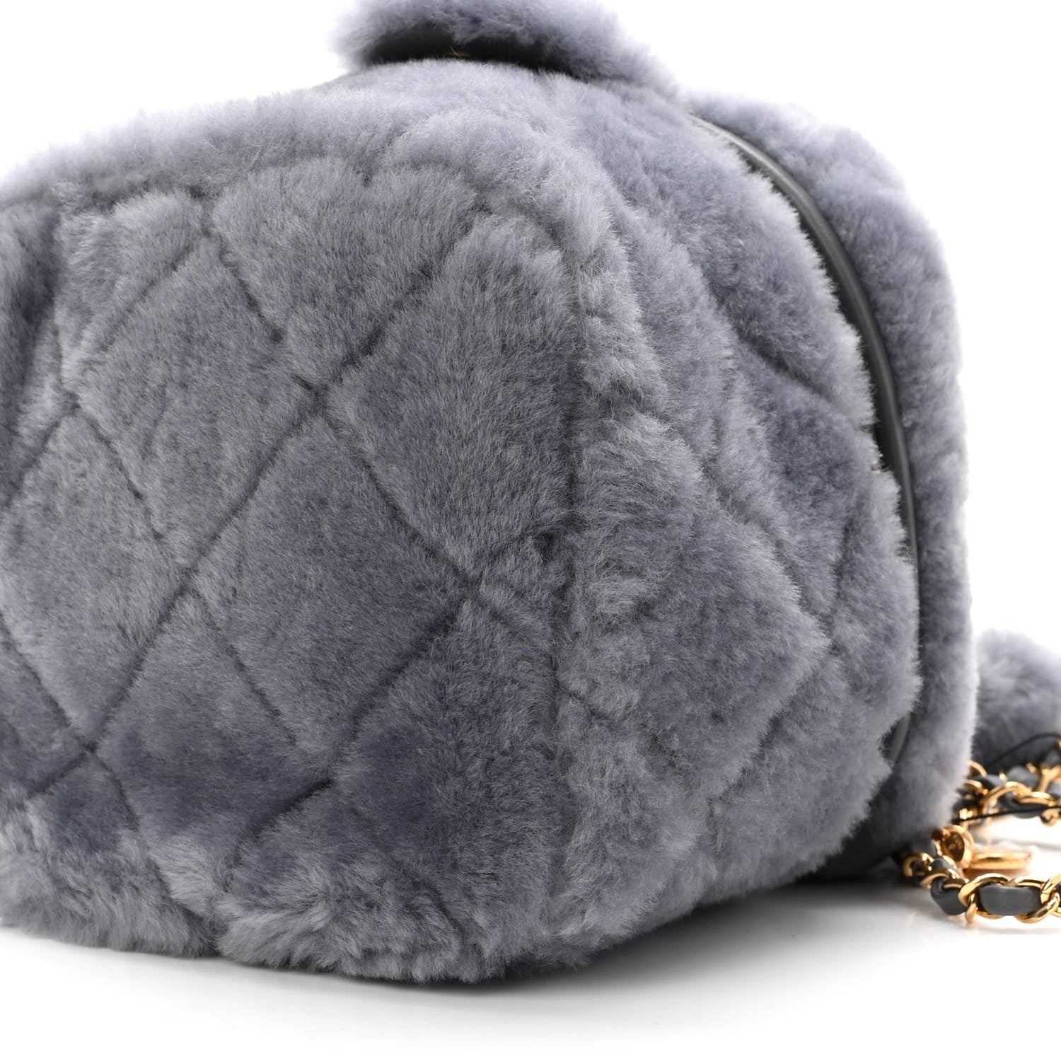 Chanel Shearling Lambskin Quilted Small Vanity Case Grey 10 of 10