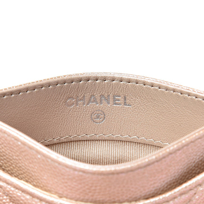 Chanel Metallic Caviar Chevron Quilted Card Holder Light Gold 5 of 12