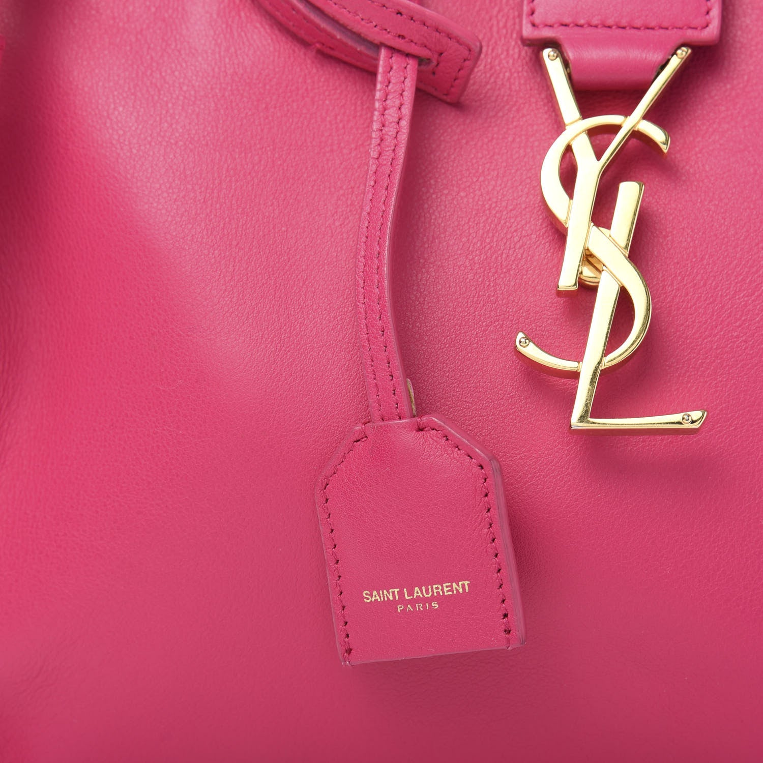 Saint Laurent Calfskin Monogram Baby Cabas Fuchsia 11 of 12