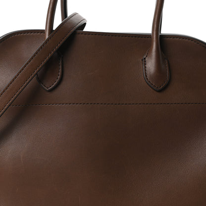The Row Polished Saddle Calfskin Soft Margaux 12 Dark Brown 7 of 9