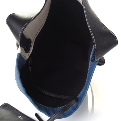 Celine Canvas Small Twisted Cabas Beige Blue 4 of 9