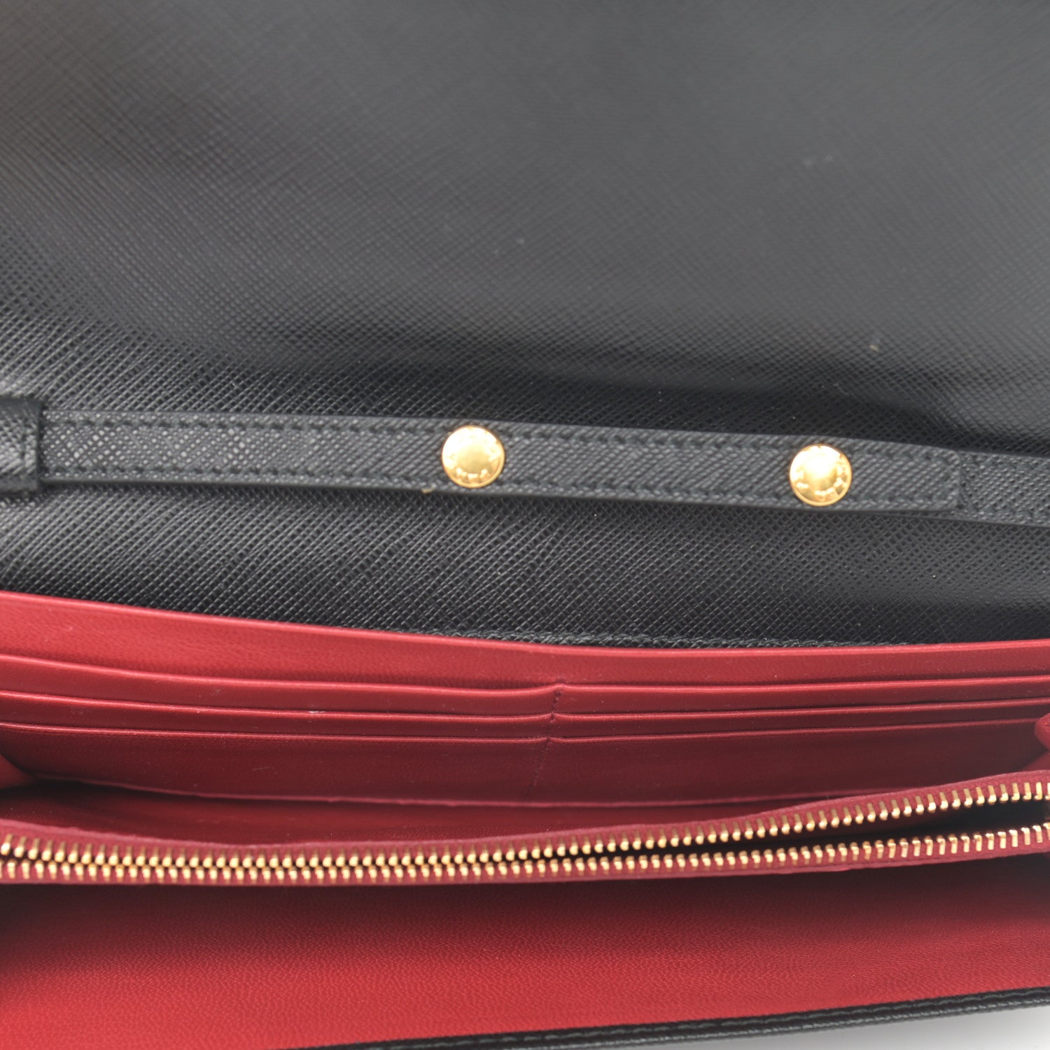 Prada Saffiano Lux Chain Wallet Black 4 of 9