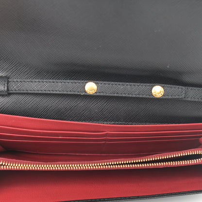 Prada Saffiano Lux Chain Wallet Black 4 of 9