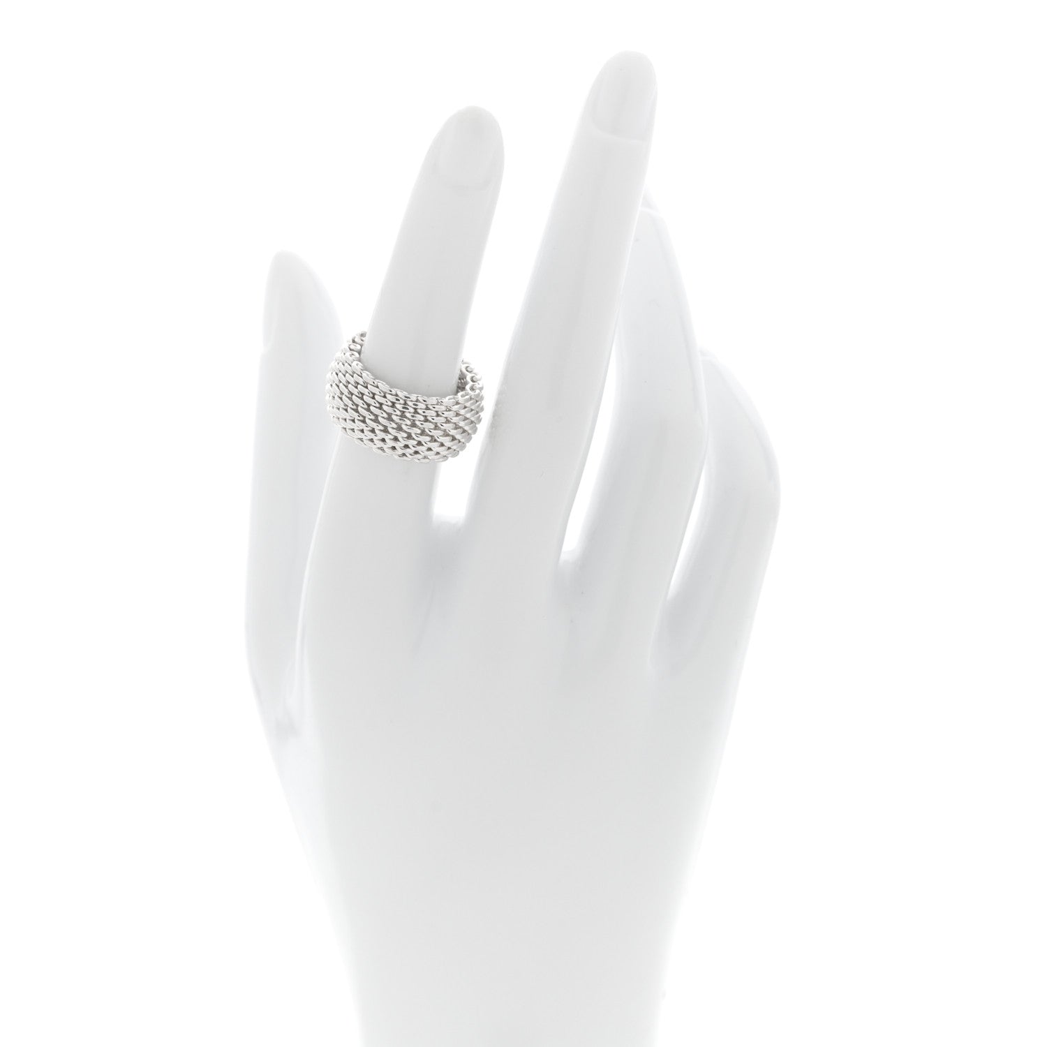 Tiffany Sterling Silver Somerset Mesh Ring 52 6 2 of 4