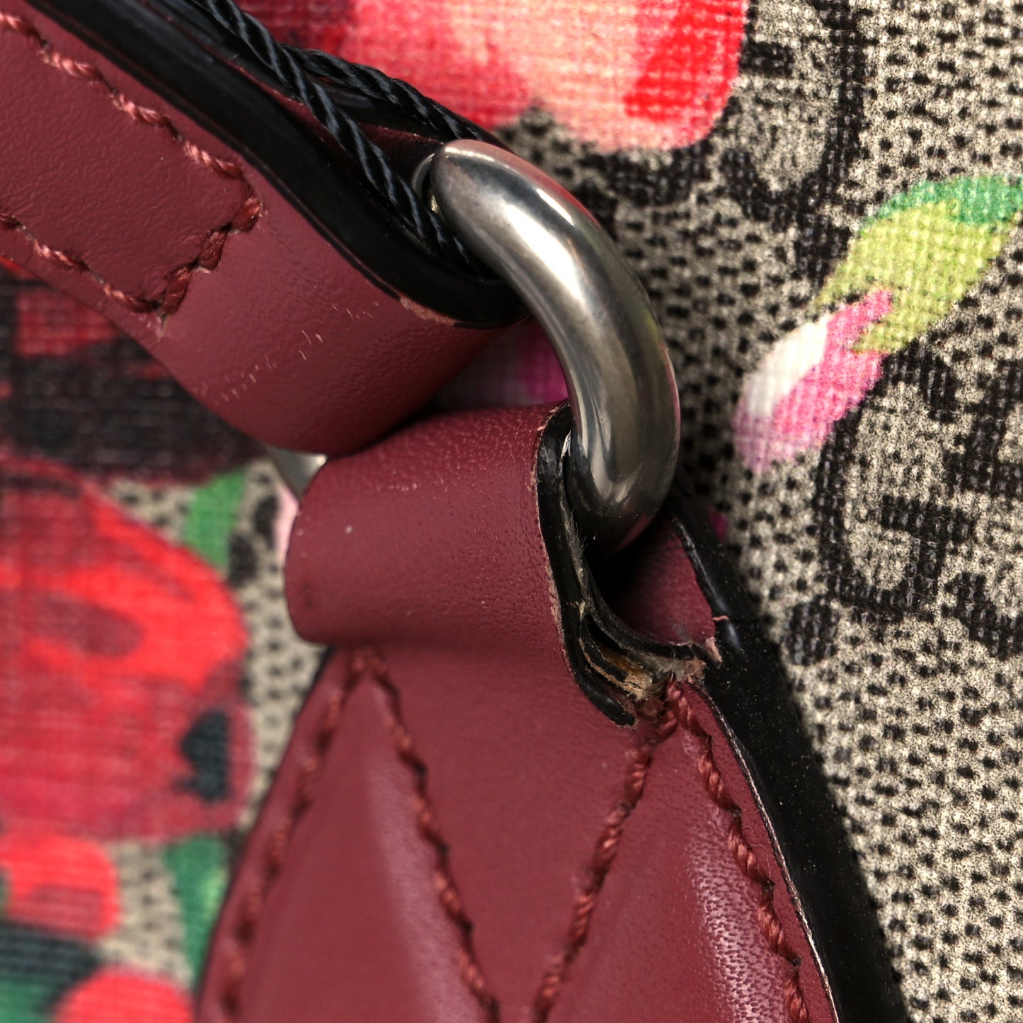 GG Supreme Monogram Blooms Linea A Foldover Tote Beige Multicolor Dry Rose