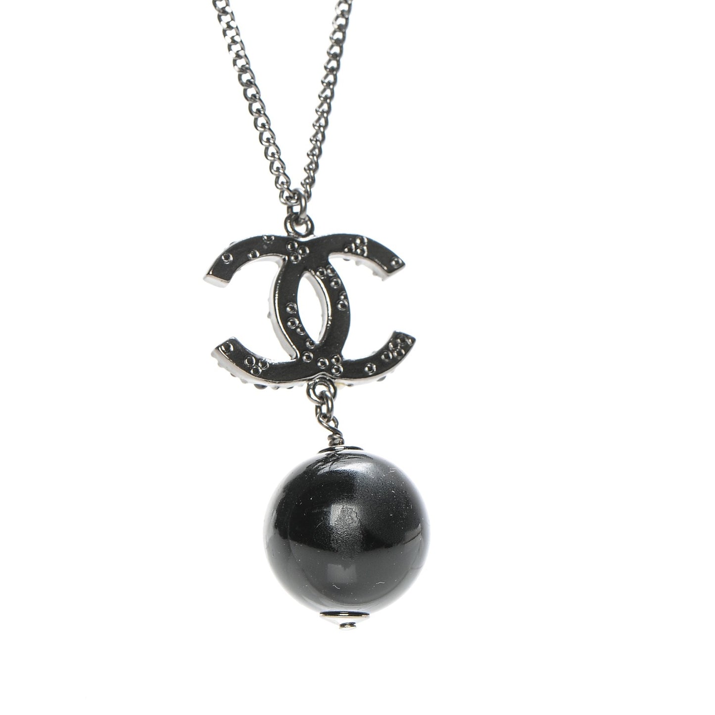 Ruthenium Bead CC Necklace Black