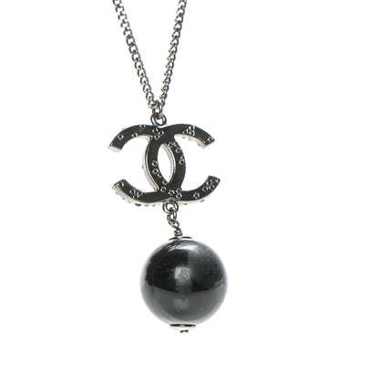 Chanel Ruthenium Bead CC Necklace Black 3 of 8