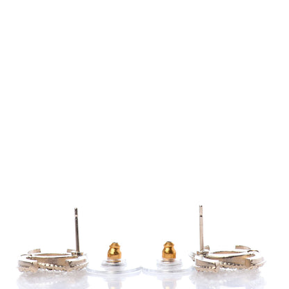Chanel Crystal CC Earrings Light Gold 3 of 4