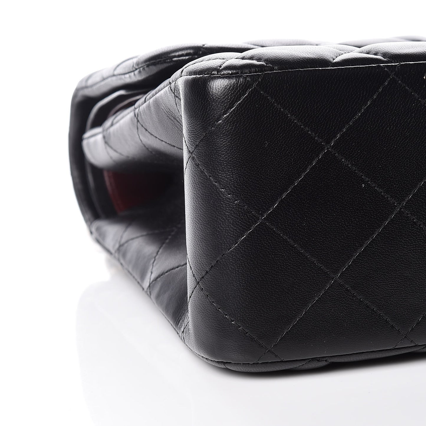 Lambskin Quilted Jumbo Double Flap Black