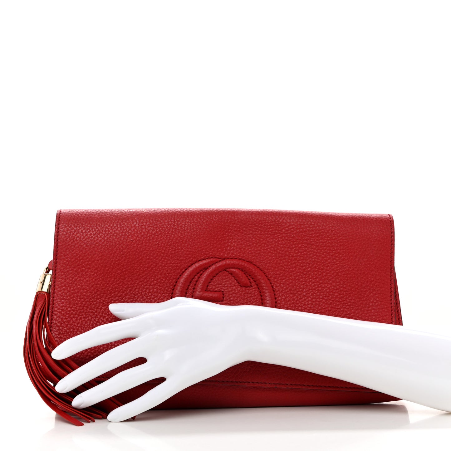 Soft Patent Medium Soho Clutch Red