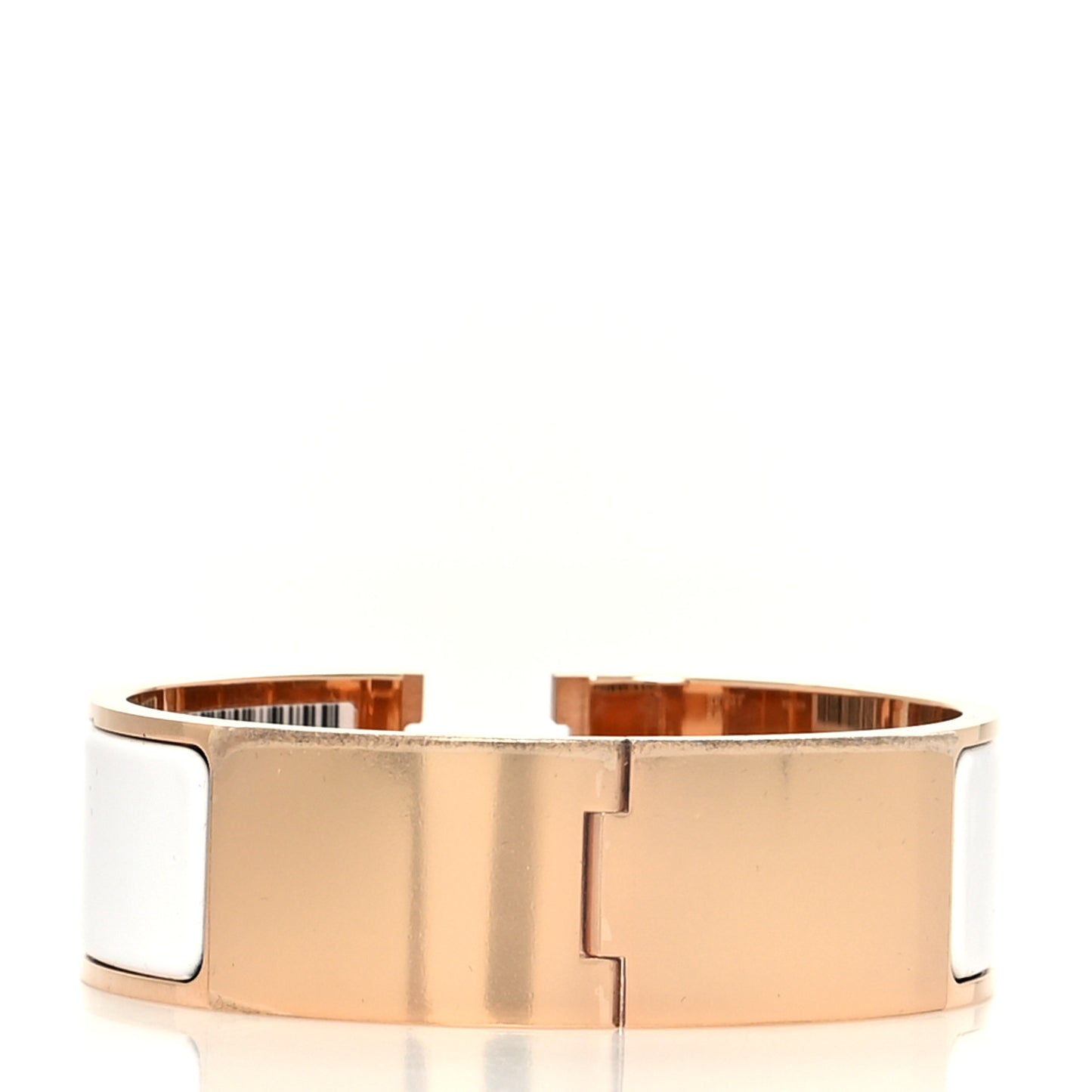 Enamel Wide Clic Clac H Bracelet GM White