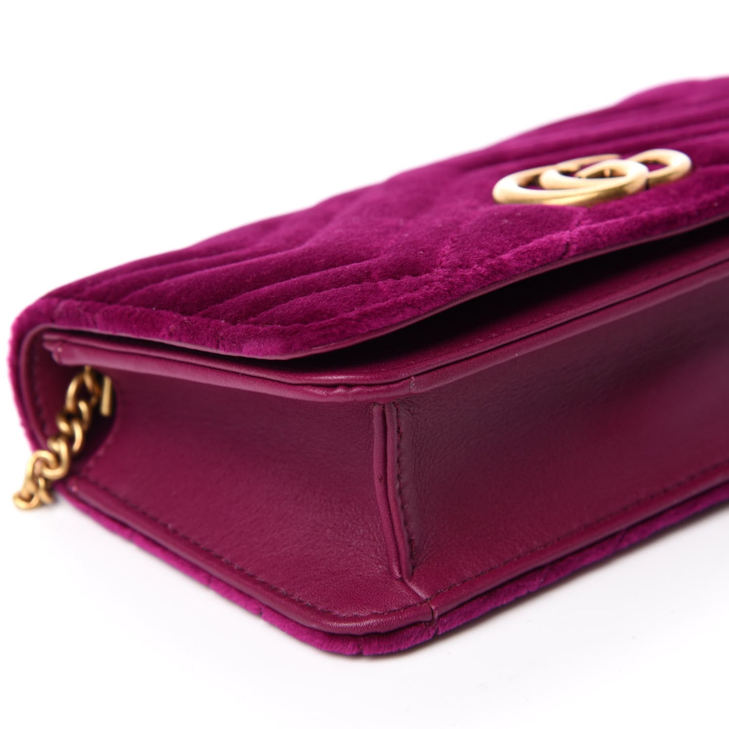 Velvet Matelasse GG Marmont Mini Bag Fuchsia Violet Cyclamen
