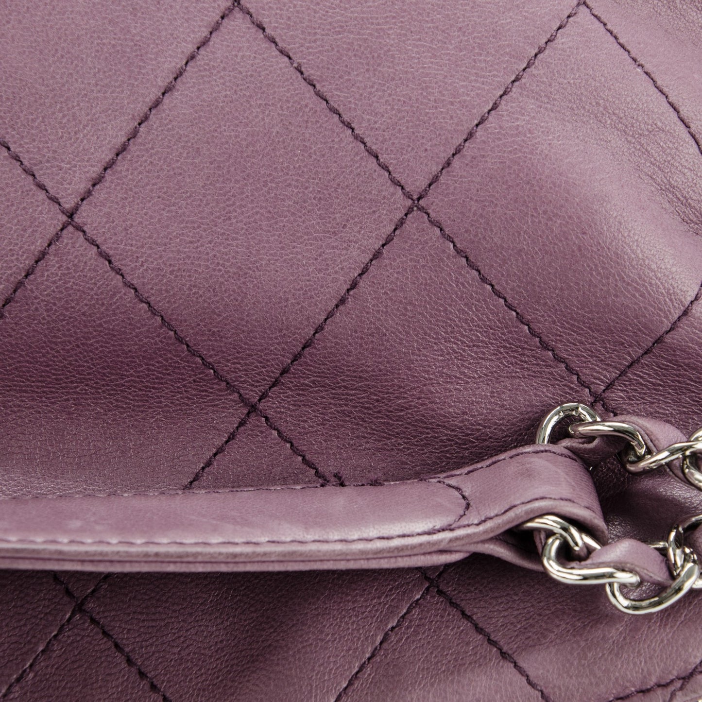 Lambskin Stitched Medium Ultimate Soft Tote Light Purple