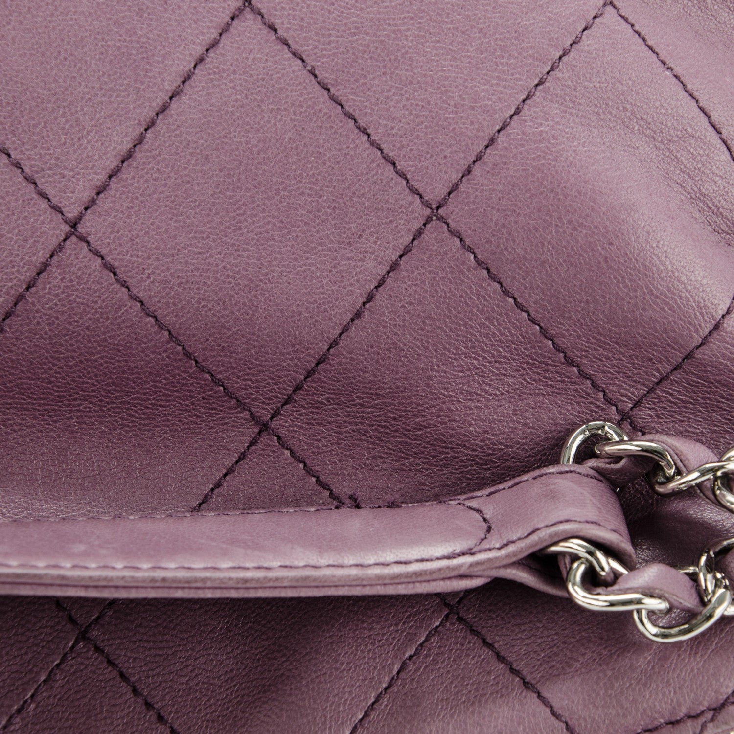 Chanel Lambskin Stitched Medium Ultimate Soft Tote Light Purple 9 of 10