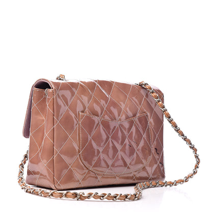 Chanel Patent Quilted Medium Single Flap Beige 3 of 24