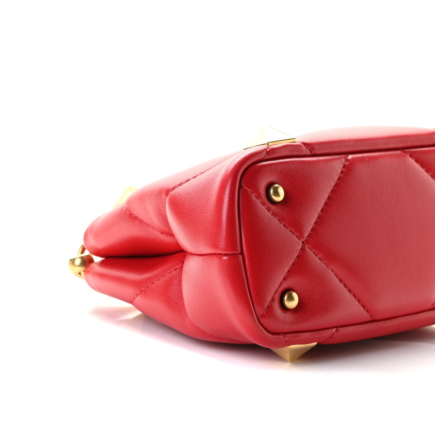 Valentino Garavani Nappa Mini Roman Stud The Handle Bag Rouge Pur 7 of 11