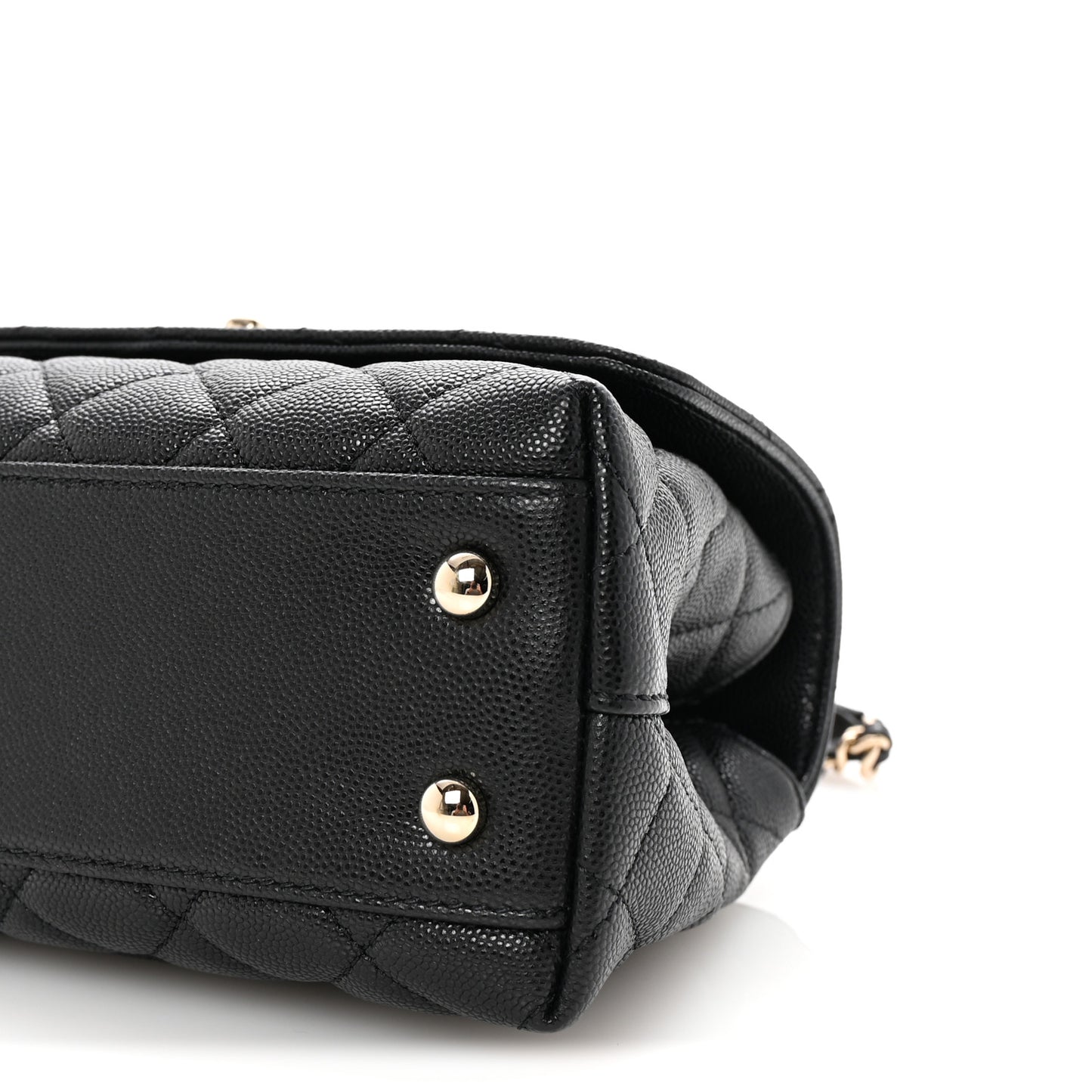 Caviar Quilted Mini Coco Handle Flap Black