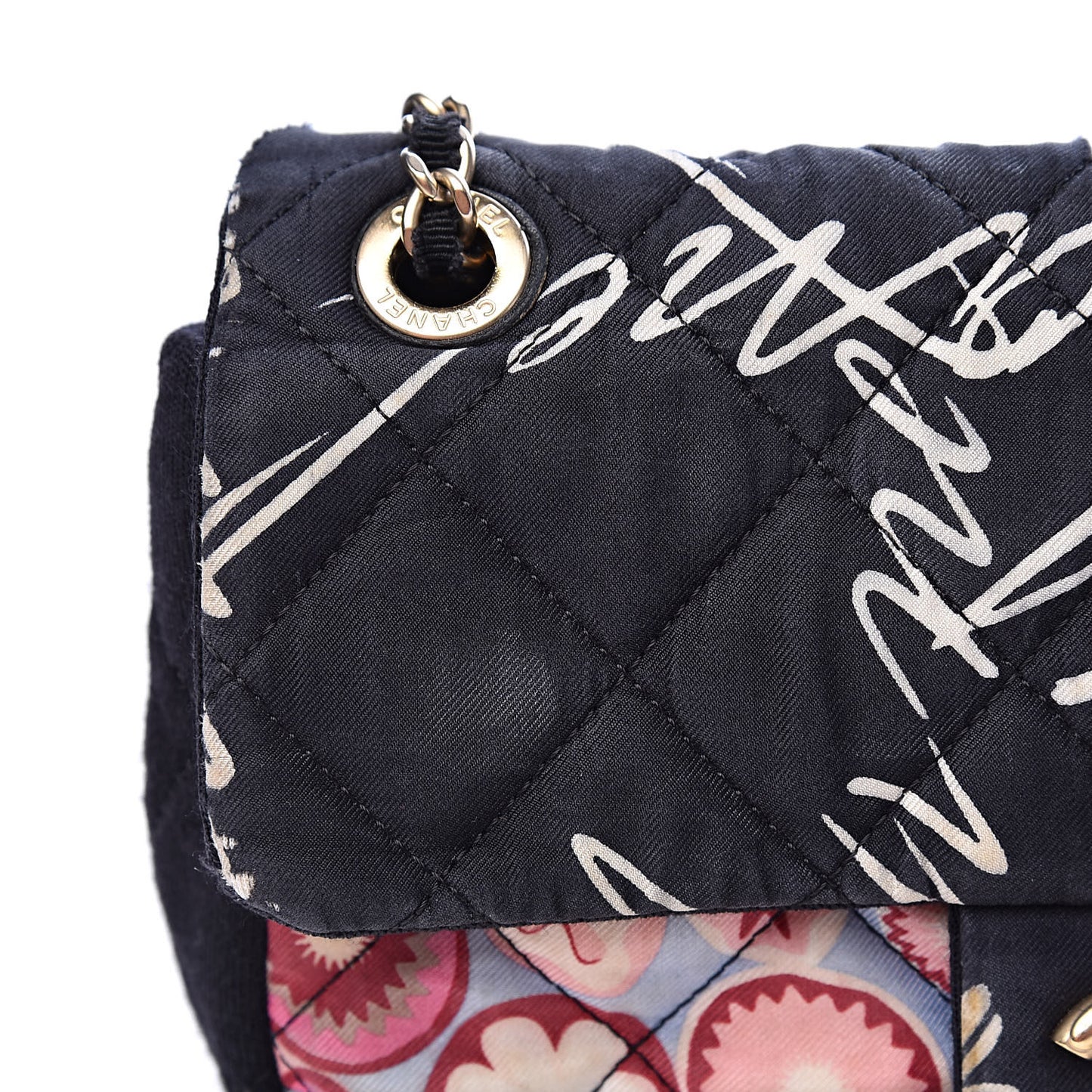 Fabric Quilted Patchwork Mini Rectangular Flap Red Black White