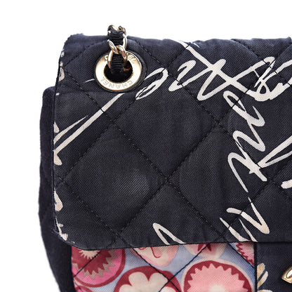 Chanel Fabric Quilted Patchwork Mini Rectangular Flap Red Black White 11 of 16