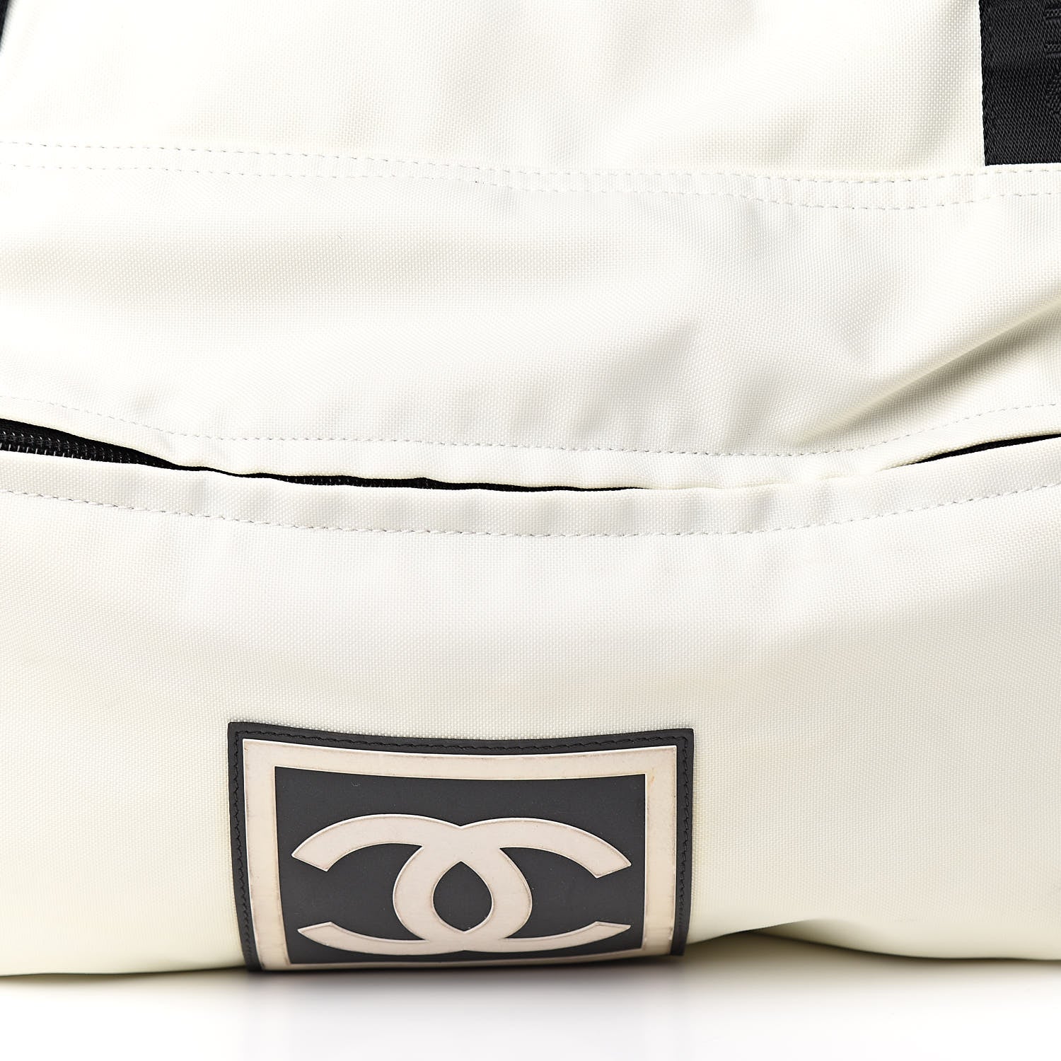 Chanel Nylon Sport Logo Duffel Bag White 12 of 13