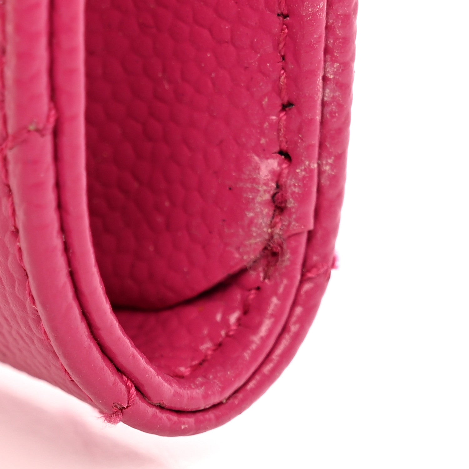 Saint Laurent Grain De Poudre Matelasse Chevron Small Monogram Envelope Wallet Bubblegum 13 of 14