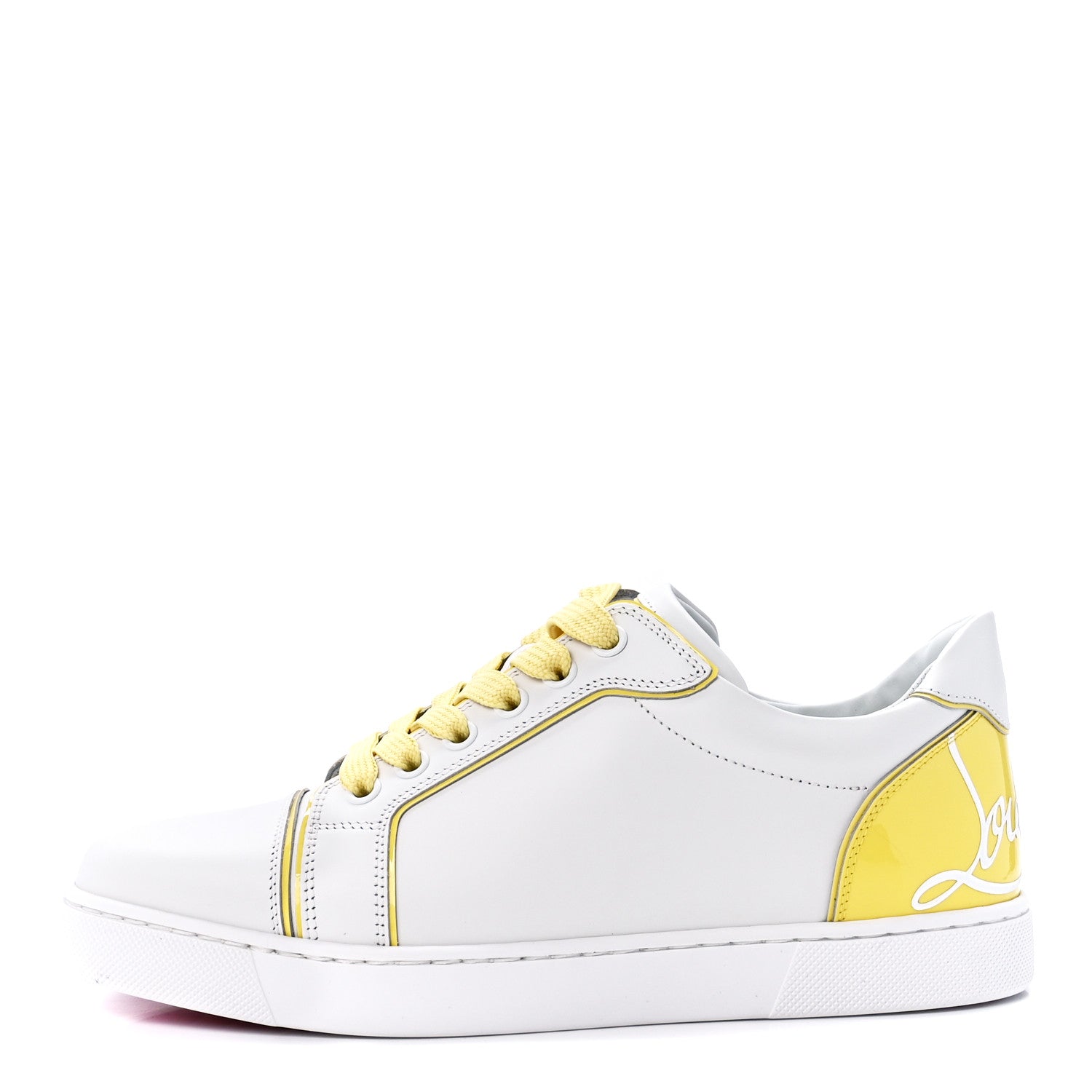 Christian Louboutin Patent Calfskin Womens Fun Vieira Flat Sneakers 37 Bianco 1 of 10