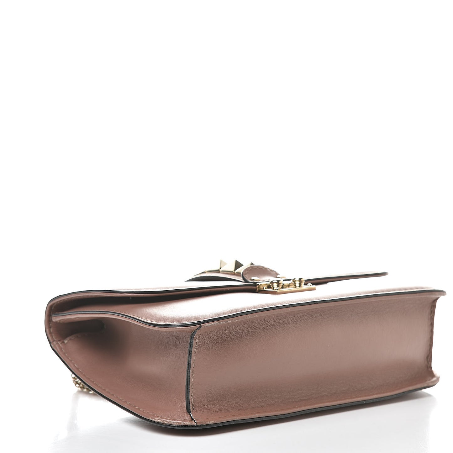 Vitello Medium Glam Lock Rockstud Flap Brownish