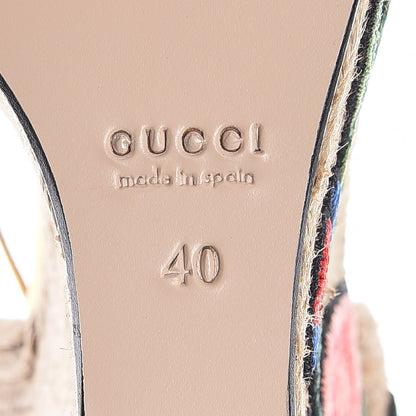 Gucci Metallic Nappa Ophelia Espadrille Platform Wedge Sandals 40 Oro Vecchio 6 of 8