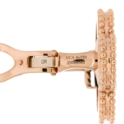 Van Cleef & Arpels 18K Rose Gold Grey Mother of Pearl Magic Alhambra Earrings 4 of 5