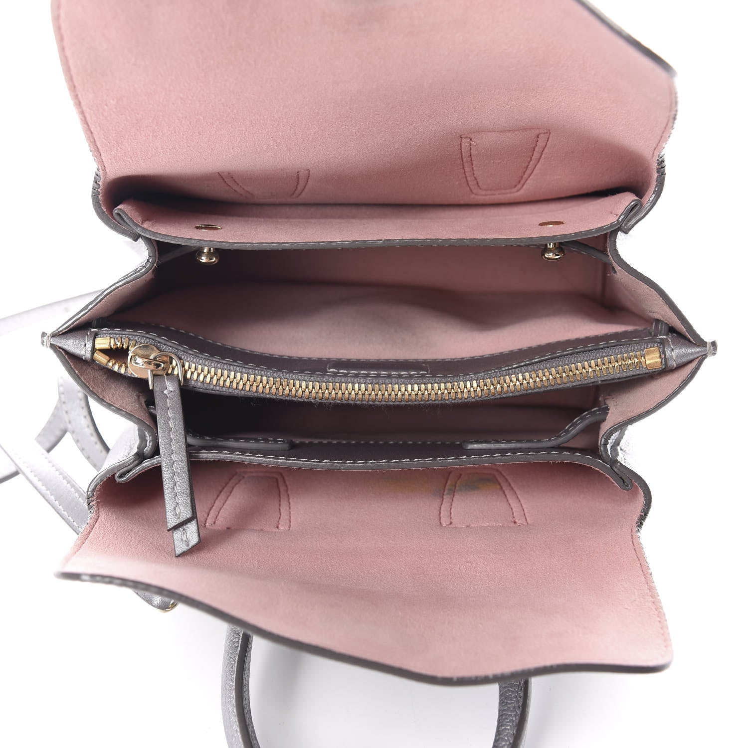 MCM Metallic Grained Calfskin Mini Milla Tote Spike Silver 6 of 13