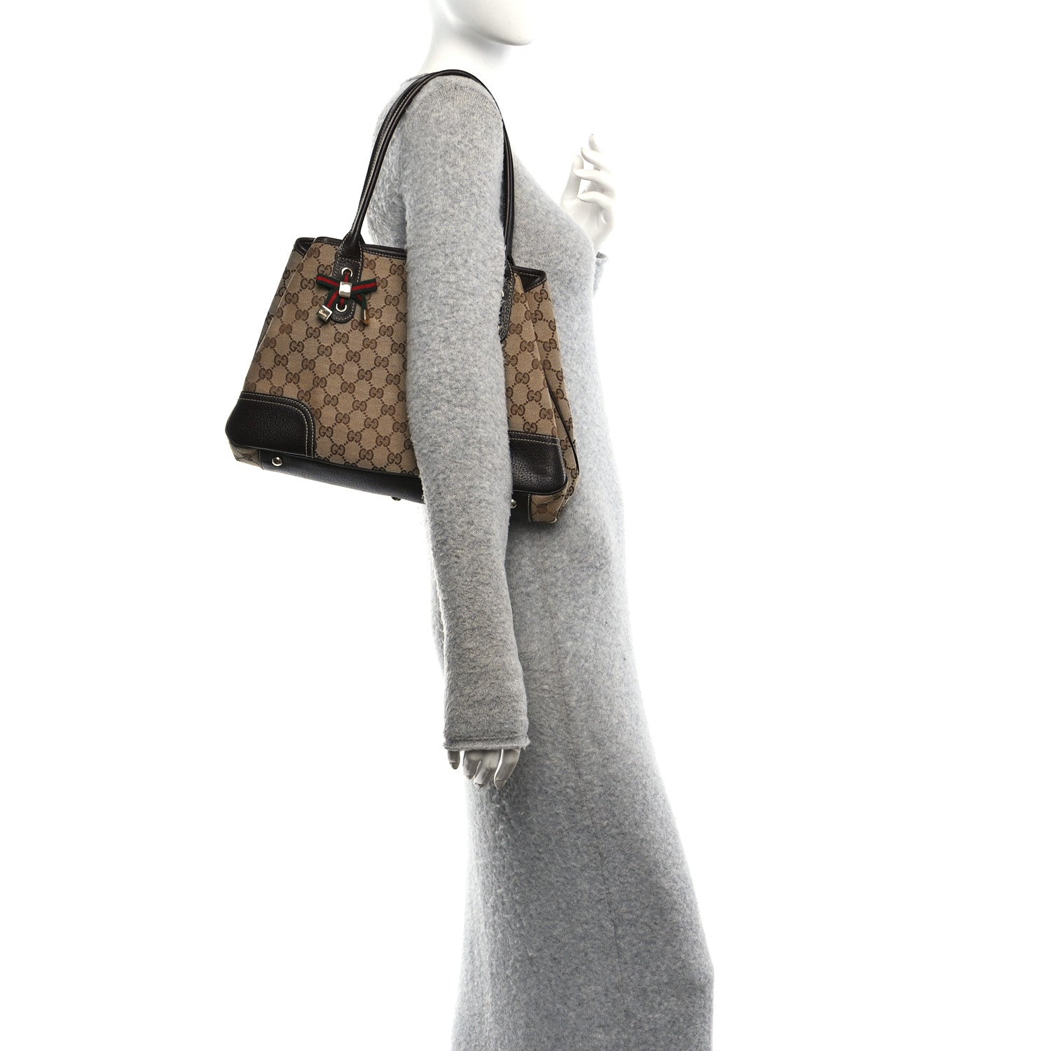 Gucci Monogram Medium Princy Tote Dark Brown 2 of 10