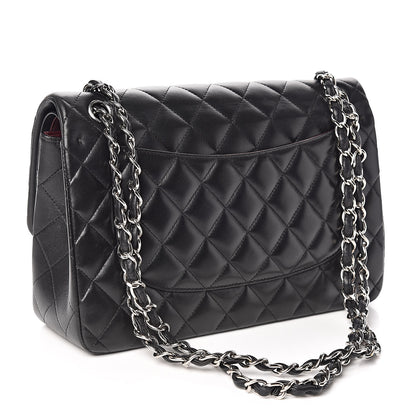 Chanel Lambskin Quilted Jumbo Double Flap Black 3 of 18