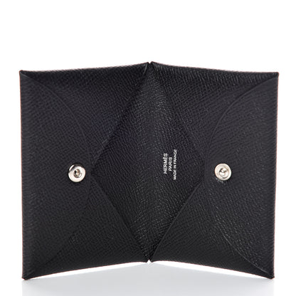 Hermes Epsom Calvi Card Case Black 5 of 8