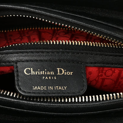 Christian Dior Lambskin Cannage Medium Lady Dior Black 6 of 10