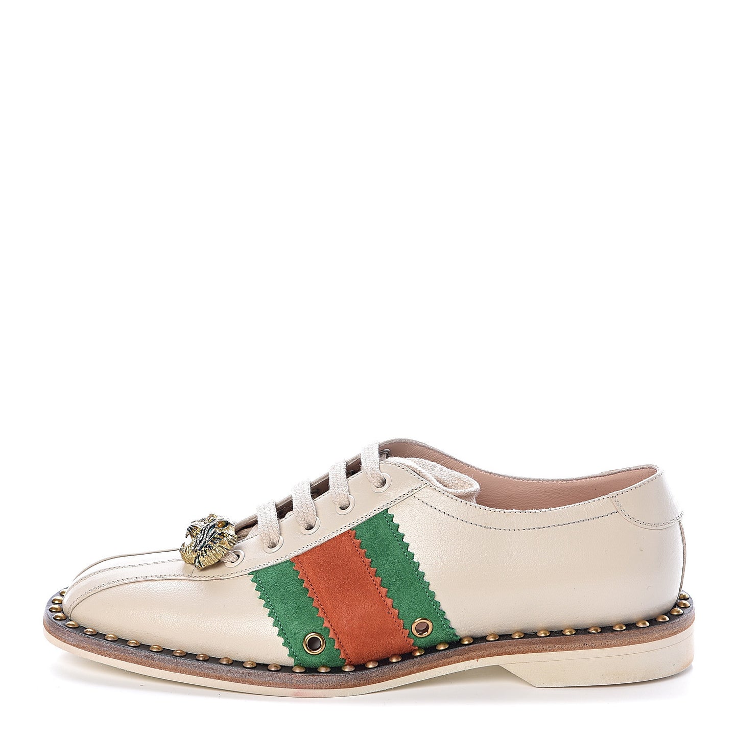 Calfskin Web Womens Lace-Up Bowling Shoe 38.5 White
