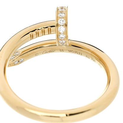 Cartier 18K Yellow Gold Diamond Juste Un Clou Ring 55 7.25 5 of 6