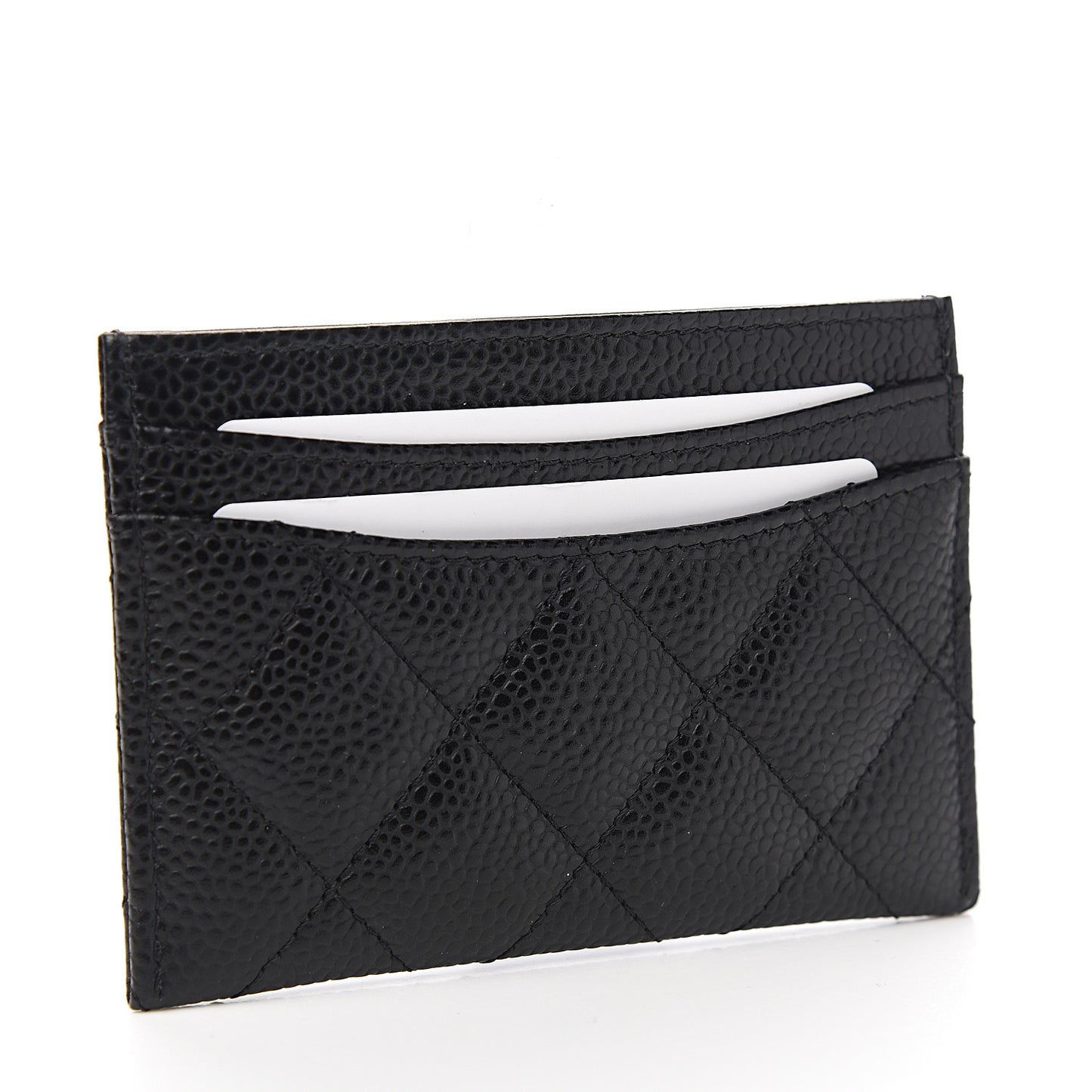 Caviar Quilted Card Holder Black