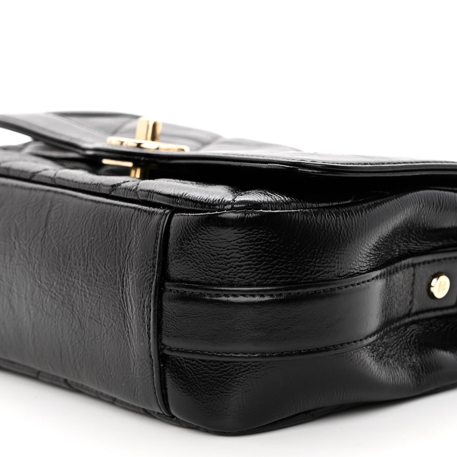 Chanel Crumpled Glazed Lambskin Quilted Mini Flap Black 9 of 10