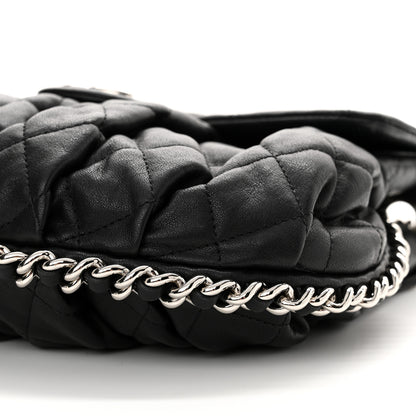 Chanel Washed Lambskin Quilted Medium Chain Around Messenger Black 10 of 11