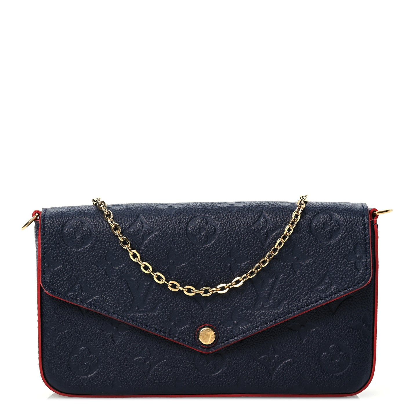 Empreinte Pochette Felicie Chain Wallet Marine Rouge