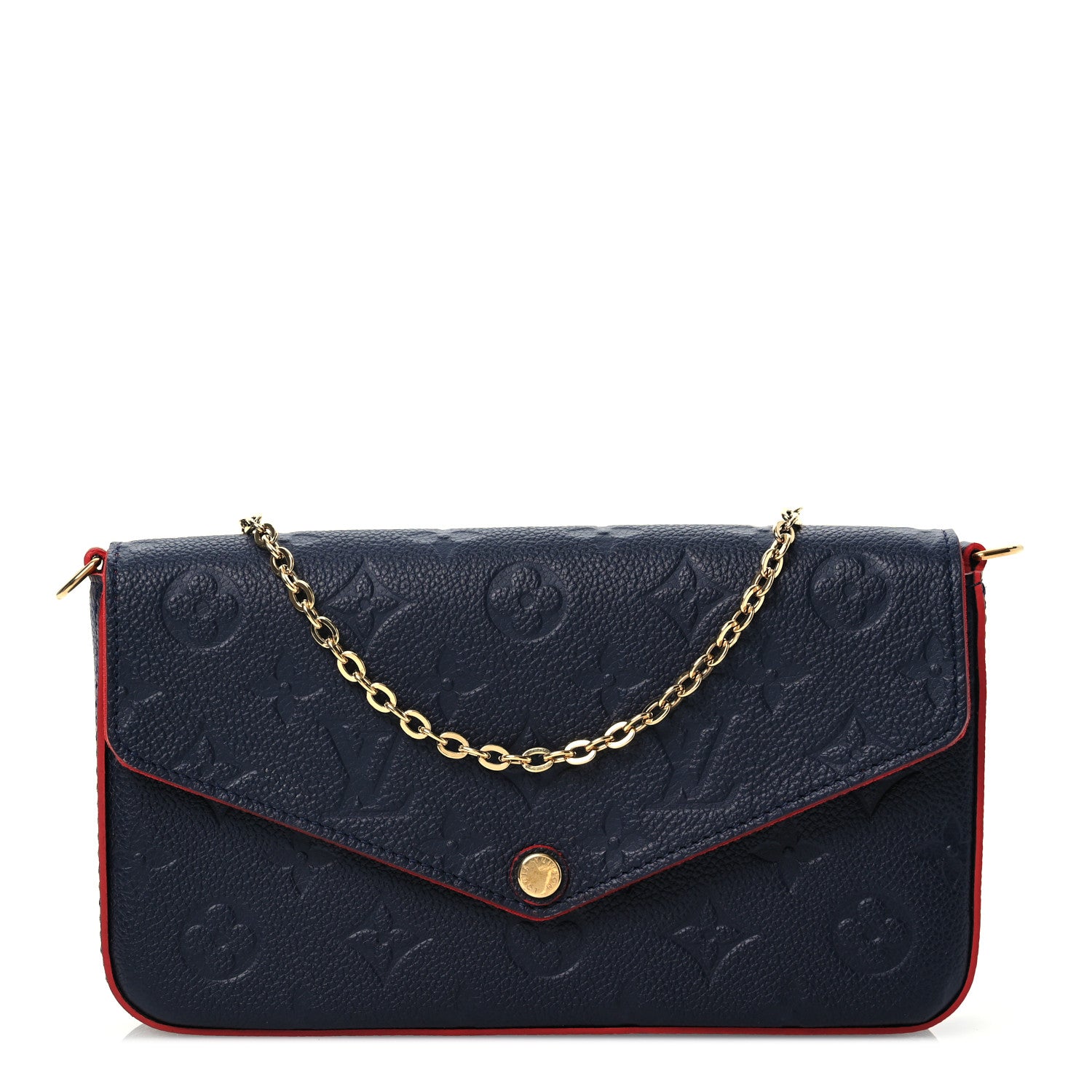 Louis Vuitton Empreinte Pochette Felicie Chain Wallet Marine Rouge 1 of 14
