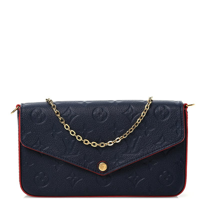 Louis Vuitton Empreinte Pochette Felicie Chain Wallet Marine Rouge 1 of 14