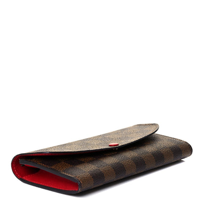 Louis Vuitton Damier Ebene Emilie Wallet Red 6 of 14