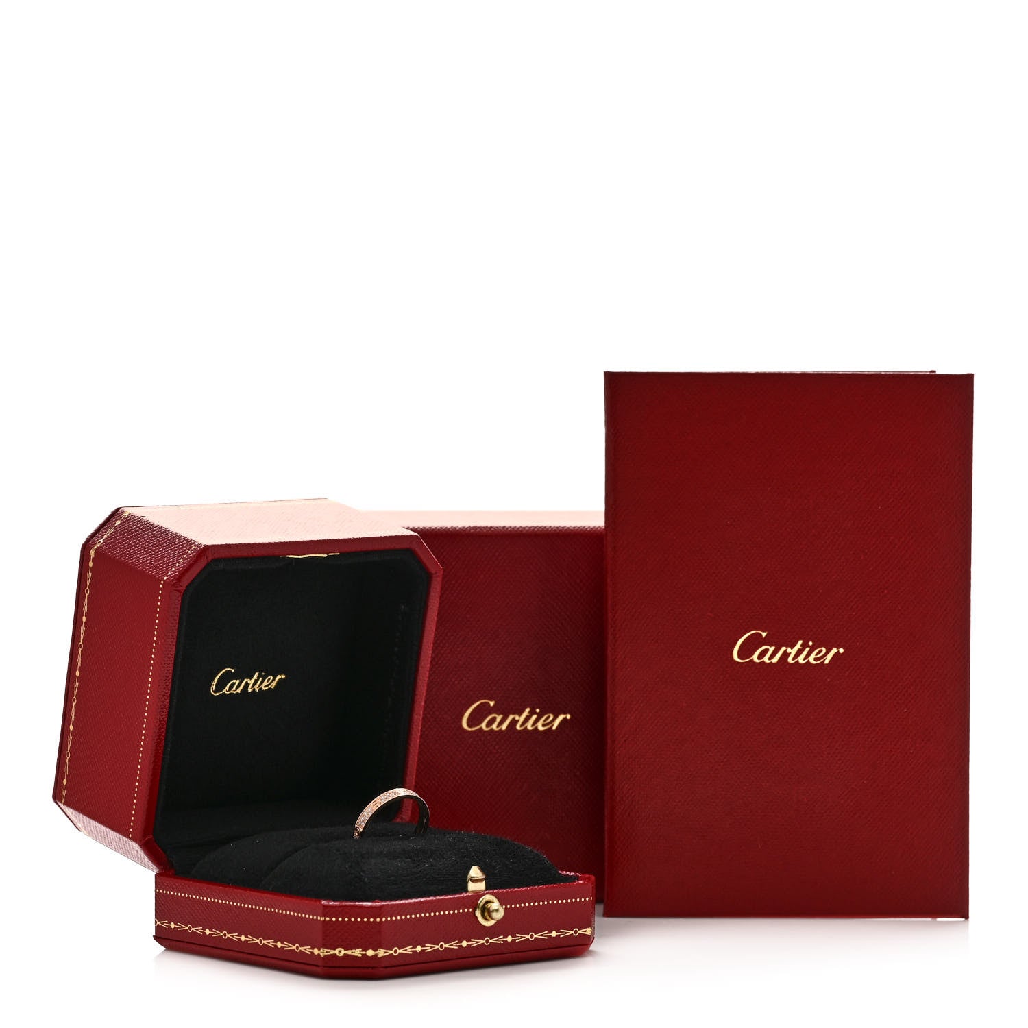 Cartier 18K Pink Gold Diamond 2.6mm LOVE Paved Band Ring 50 5.25 6 of 6