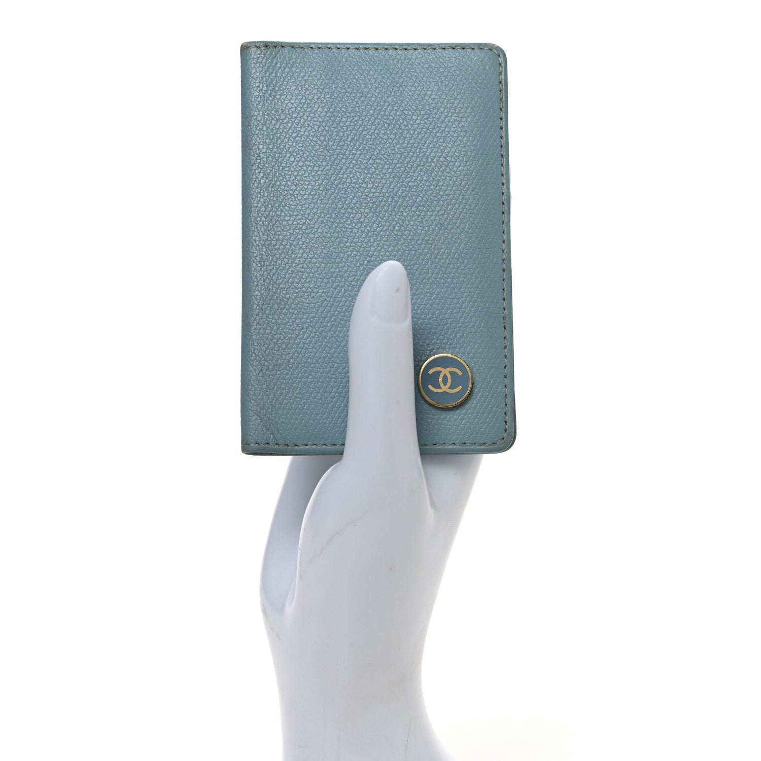 Chanel Caviar CC Card Holder Light Blue 2 of 8